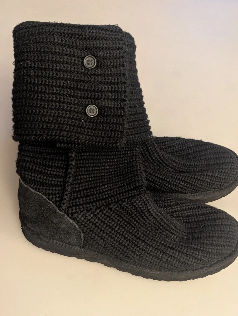 UGG Australia Cardy Women's Classic Black Knit Boots. Size 10.